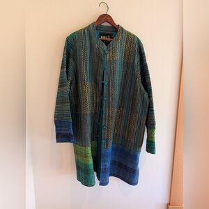 RARA AVIS by Iris Apfel Stunning NWT Cotton Chanel Stiched Long Jacket 2X